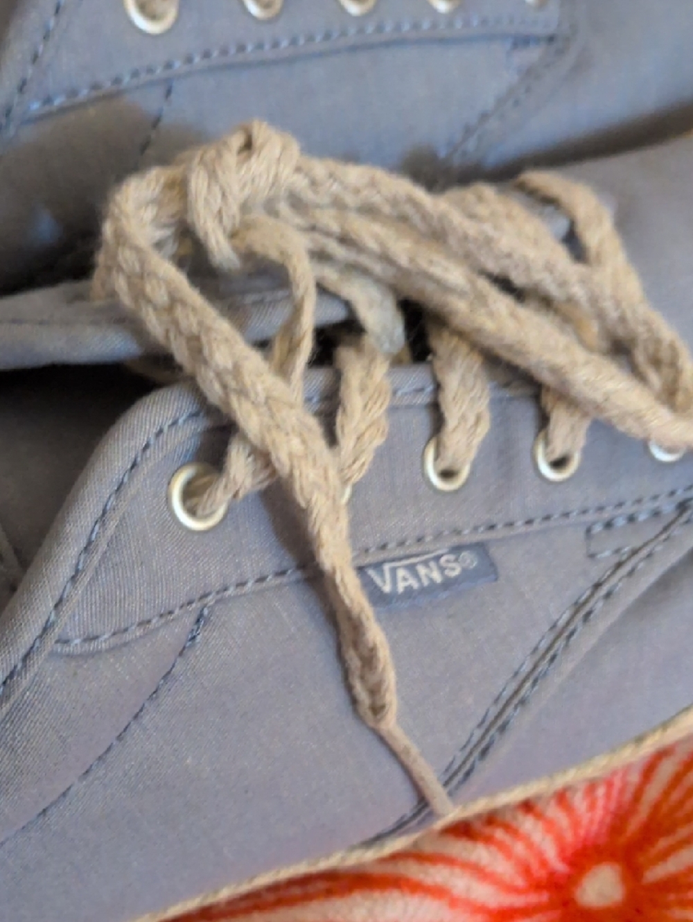 Vans Atwood Light Gray-Blue Canvas Low-Top Sneakers with Rope Trim Womens Size 9 - Picture 9 of 10